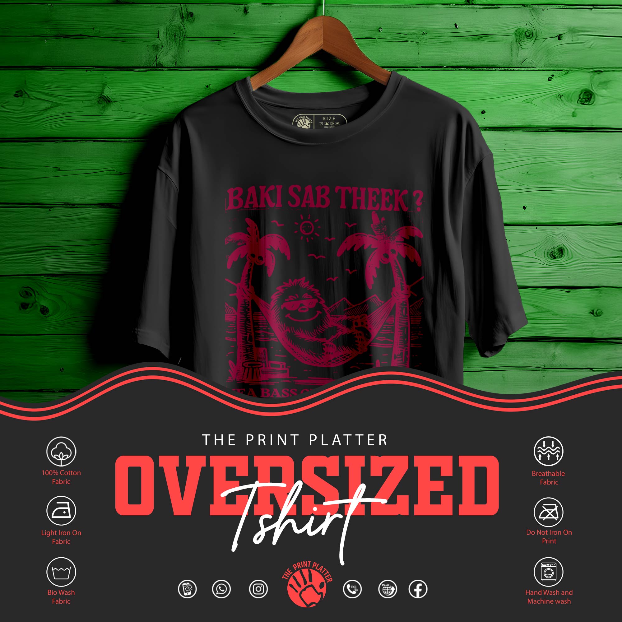 BAKI-SAB-THEEK oversized t-shirt for men women | 135