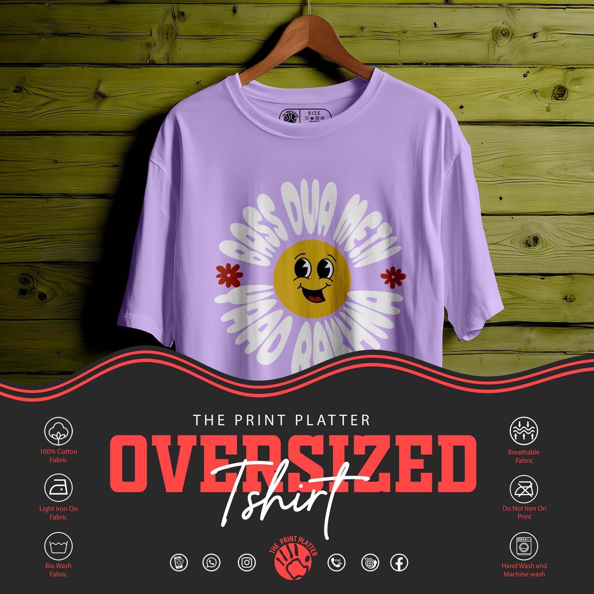 BASS-DUA-MEIN-YAAD-RAKHNA  oversized t-shirt for men women | 136