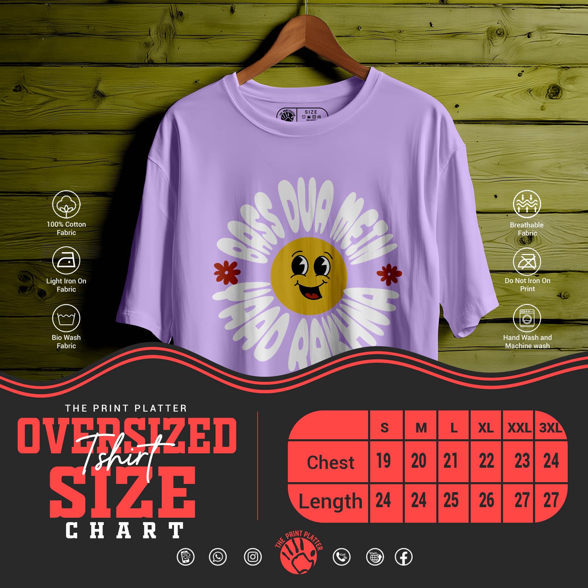 BASS-DUA-MEIN-YAAD-RAKHNA  oversized t-shirt for men women | 136