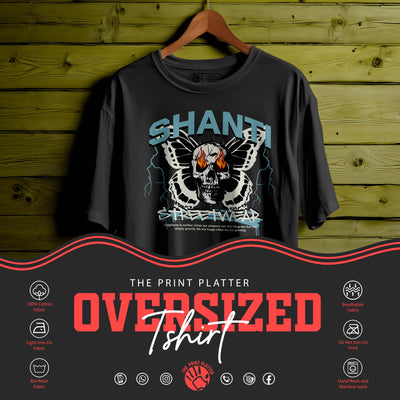 Shanti Oversized Black T-shirt Bio Wash |14
