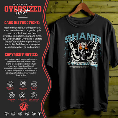 Shanti Oversized Black T-shirt Bio Wash |14