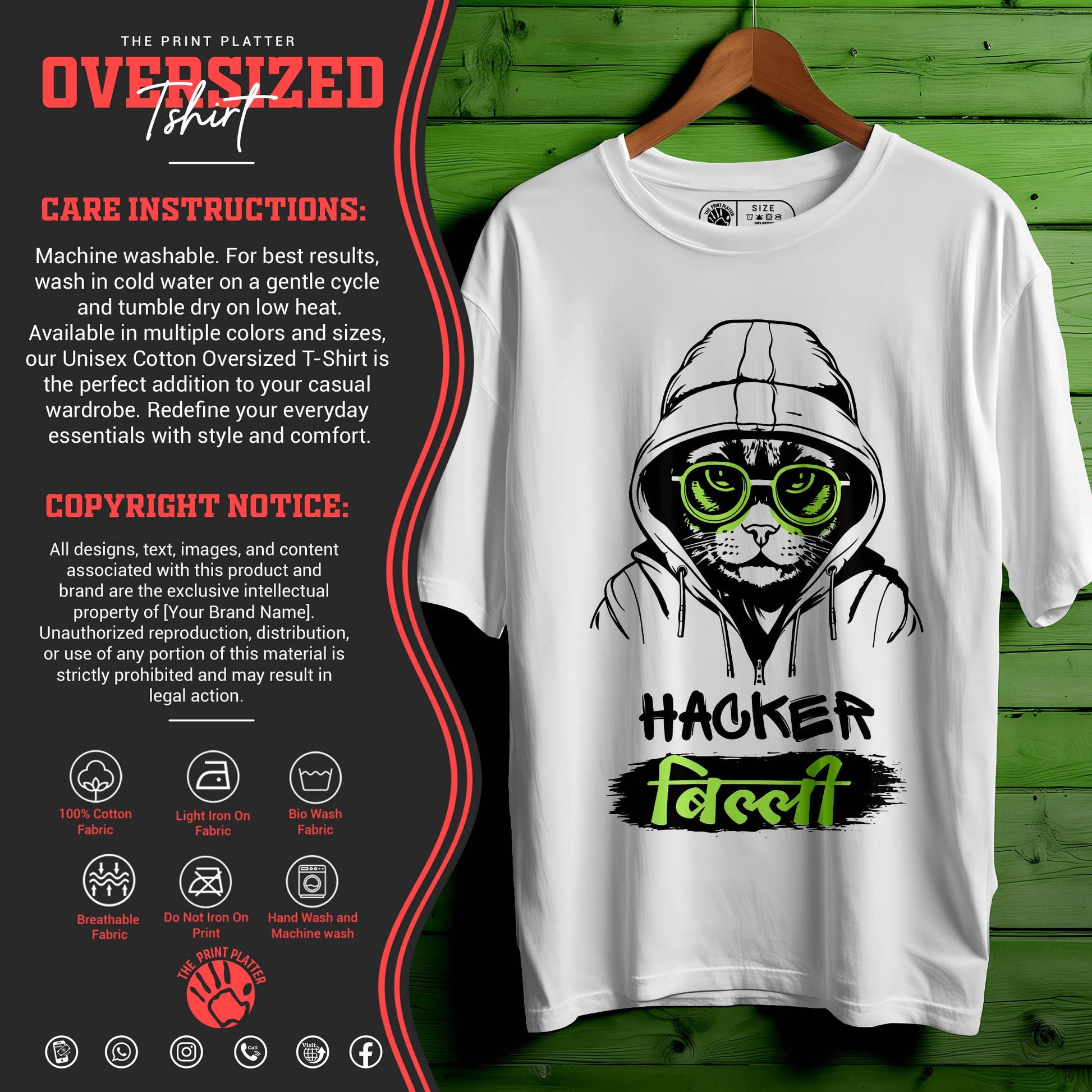 HACKER-BILLI oversized t-shirt for men women | 142