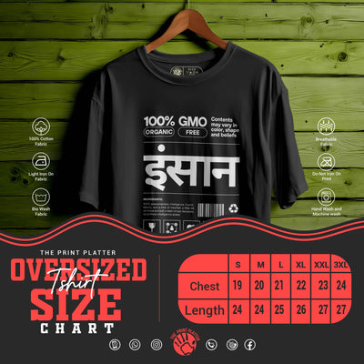 INSAAN BLACK oversized t-shirt for men women | 144