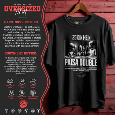 PAISA-DOUBLE oversized t-shirt for men women | 148