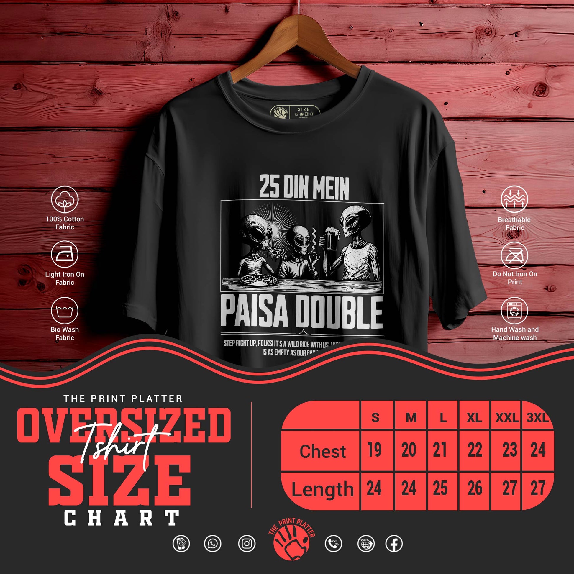 PAISA-DOUBLE oversized t-shirt for men women | 148