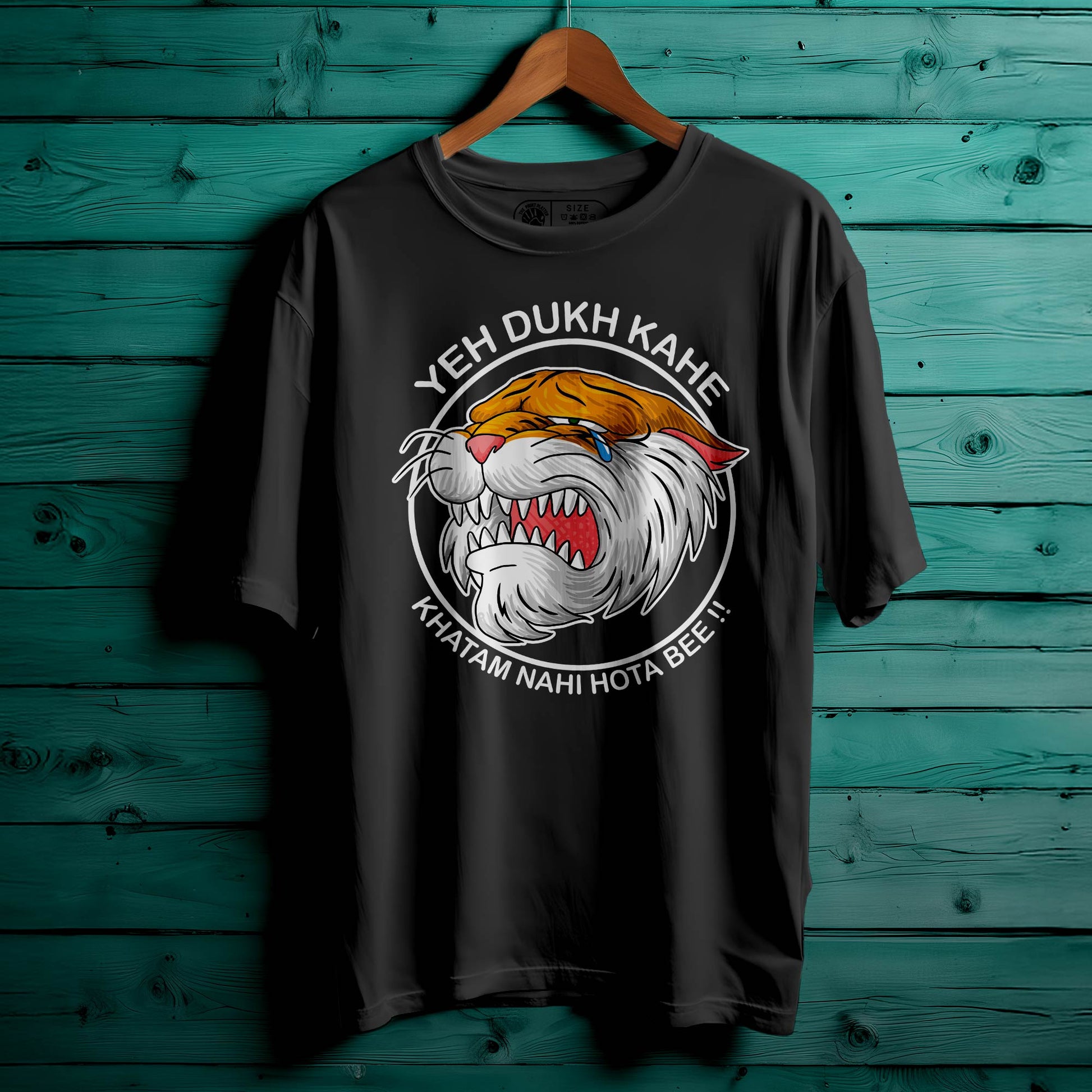 YE DUKH KAHE Oversized Black T-shirt Bio Wash |19