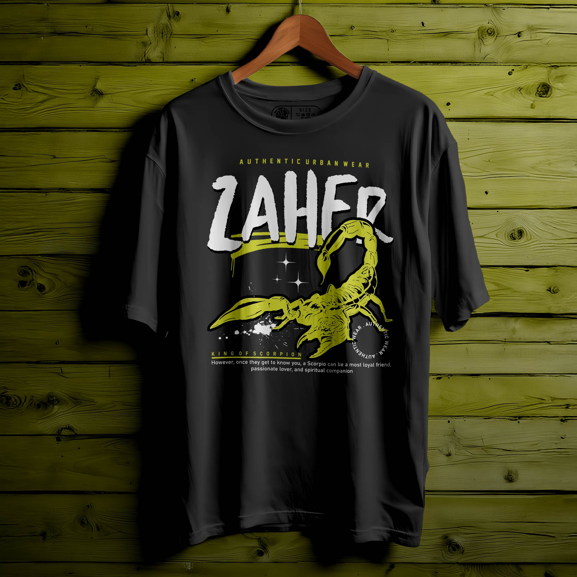 ZAHER Oversized Black T-shirt Bio Wash |20