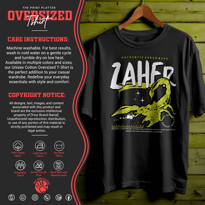 ZAHER Oversized Black T-shirt Bio Wash |20