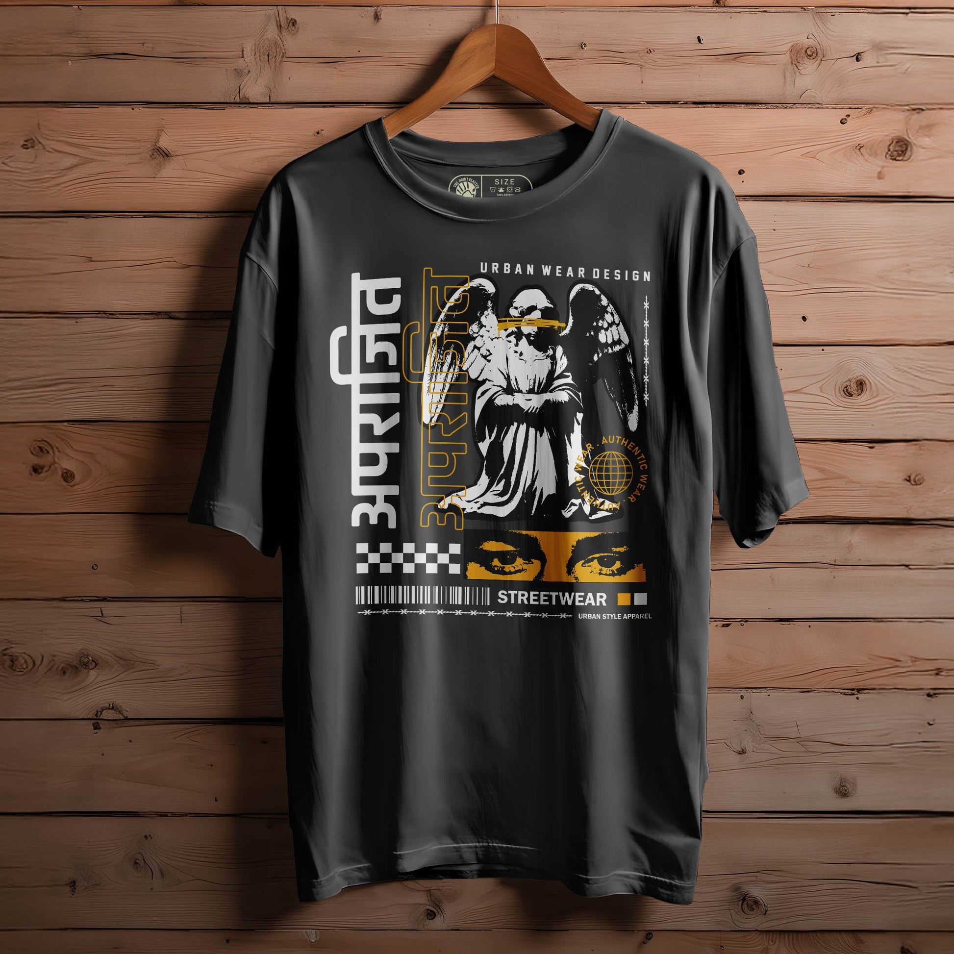 APRAJEET Oversized Black T-shirt Bio Wash |21