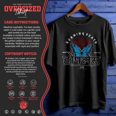 HOPELESS Oversized Black T-shirt Bio Wash| 27