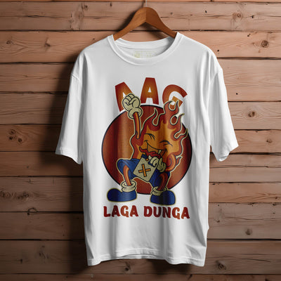 AAG LAGA DUNGA Oversized Black T-shirt Bio Wash| 28
