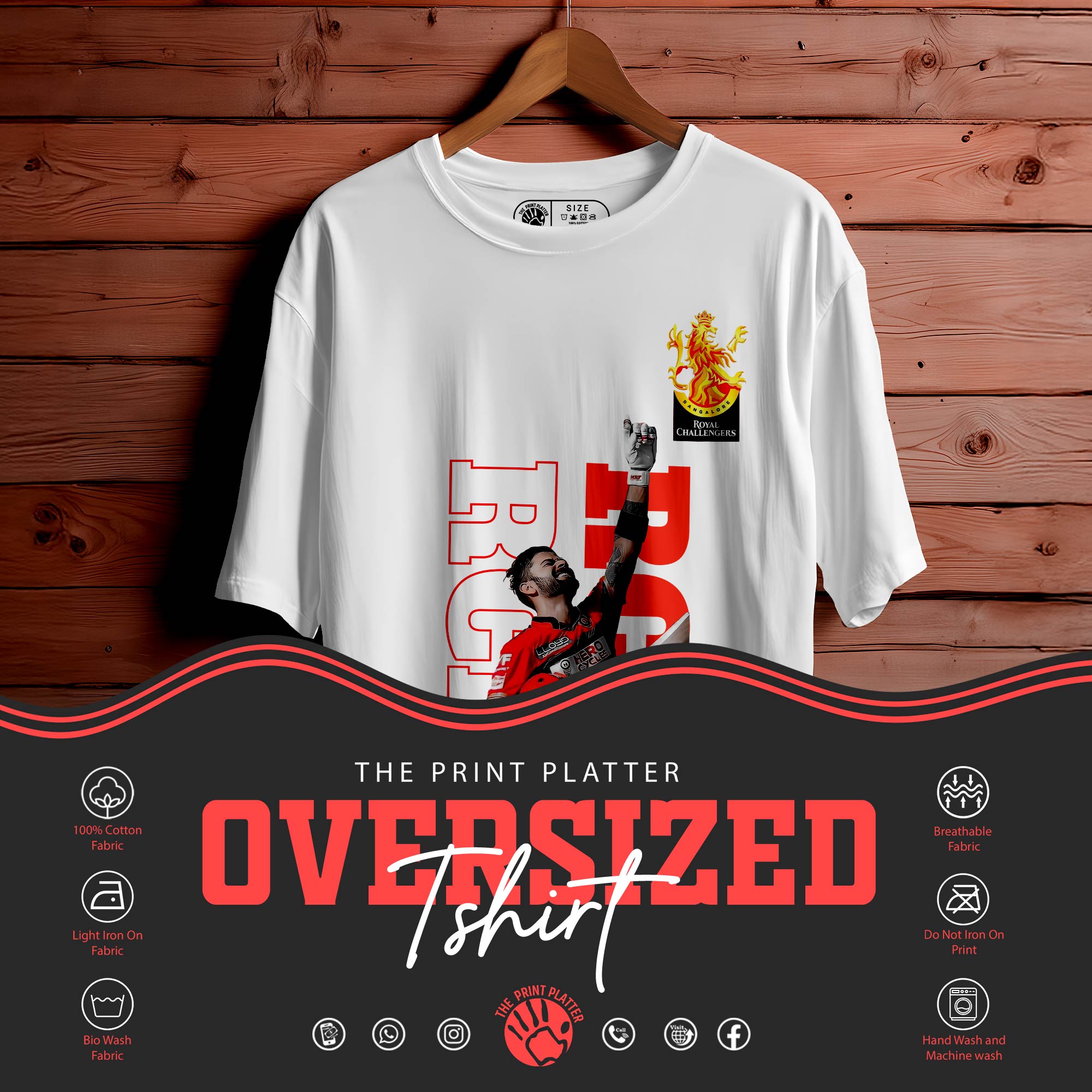 VIRAT Oversized Unisex T-Shirt – Wear the Name, Feel the Power|312
