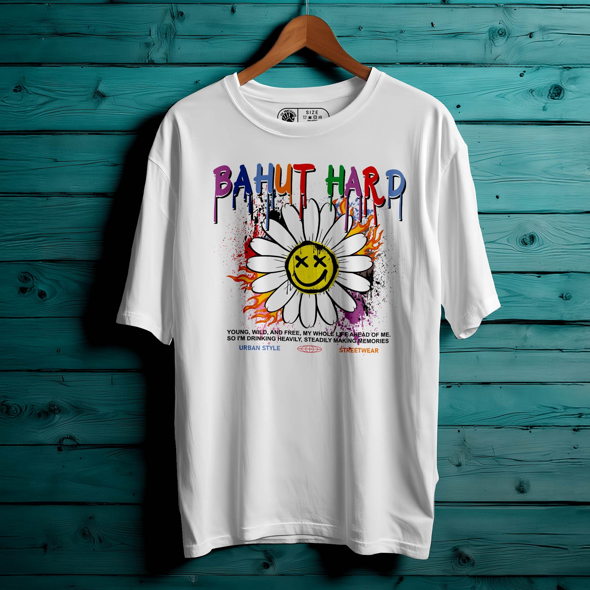 BAHUT HARD Oversized Black T-shirt Bio Wash| 32