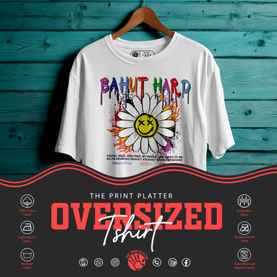 BAHUT HARD Oversized Black T-shirt Bio Wash| 32