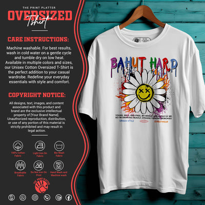 BAHUT HARD Oversized Black T-shirt Bio Wash| 32