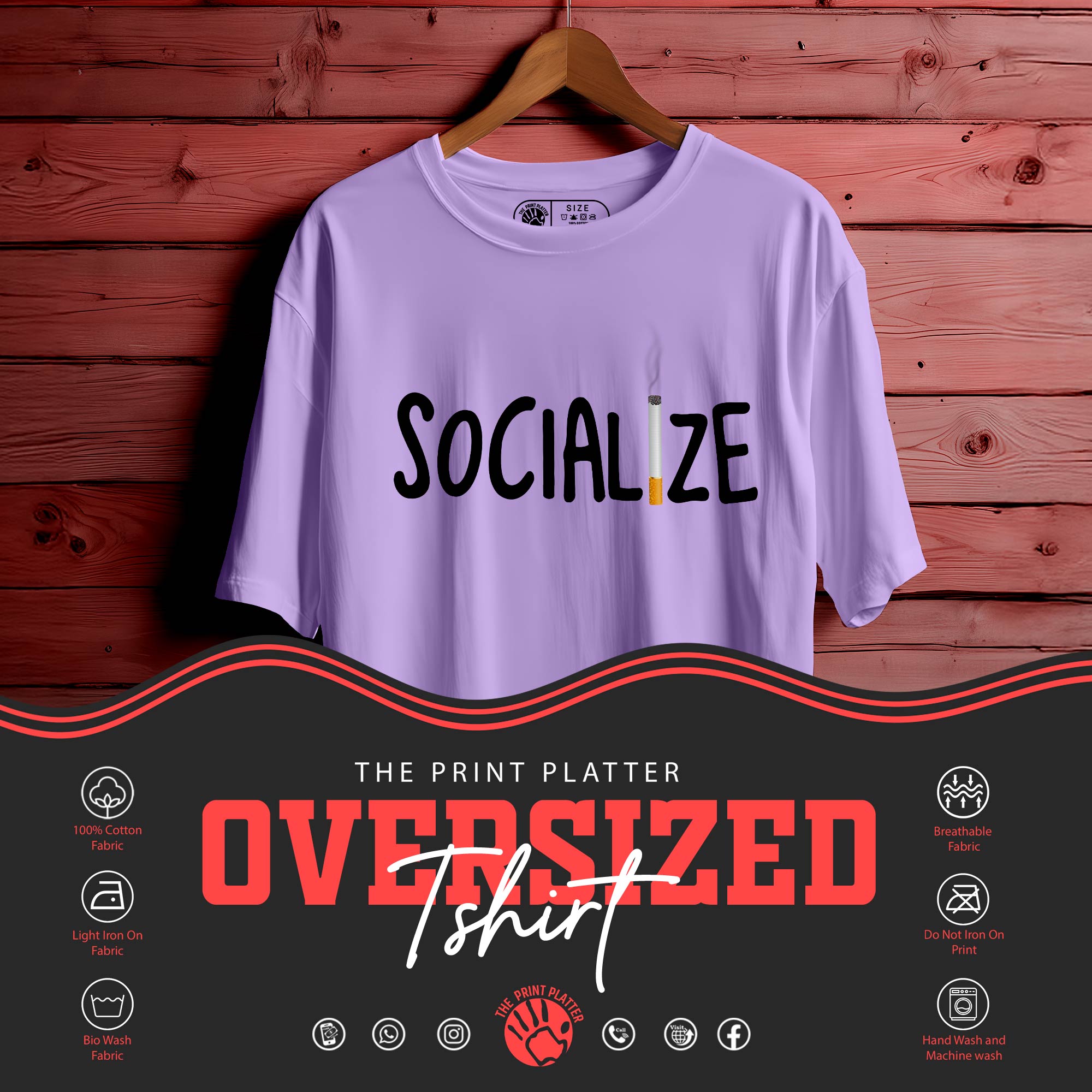 Socialize Oversized Unisex T-Shirt – For the Ones Who Bring the Vibe|349