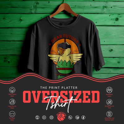 DIMAAG SHAITANI Oversized Black T-shirt Bio Wash| 38