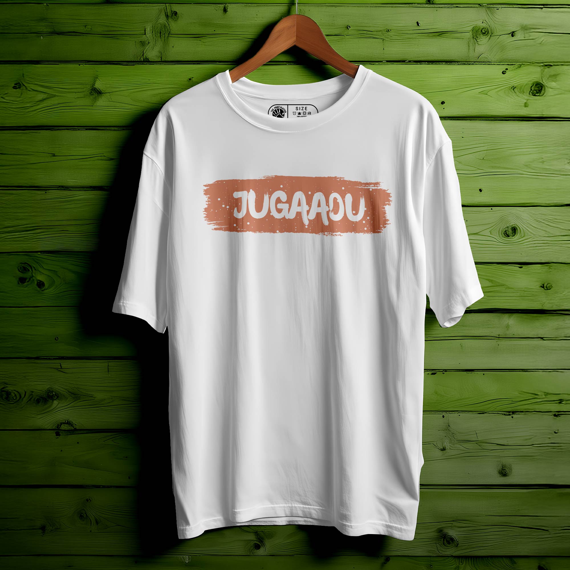 Jugaadu Oversized Unisex T-Shirt | Desi Hustler Quote Tee | 100% Cotton Streetwear | Trendy T-Shirt for Men & Women| 385