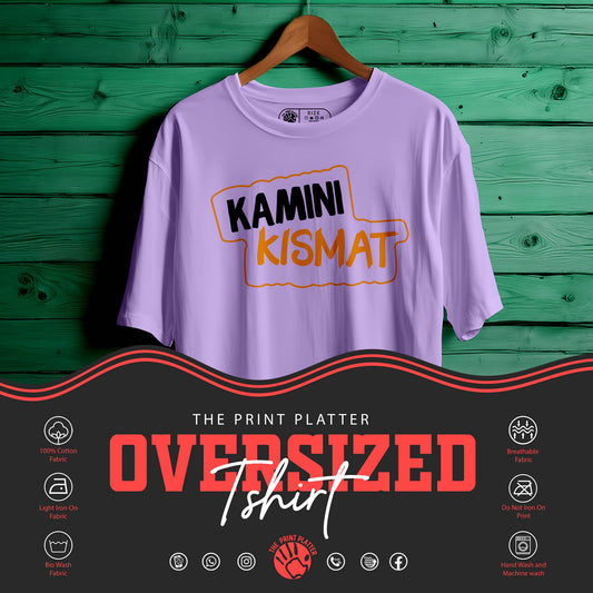Kamini Kismat Oversized Unisex T-Shirt | Desi Sarcasm T-Shirt | Funny Hindi Quote Tee | 100% Cotton Streetwear for Men & Women|387