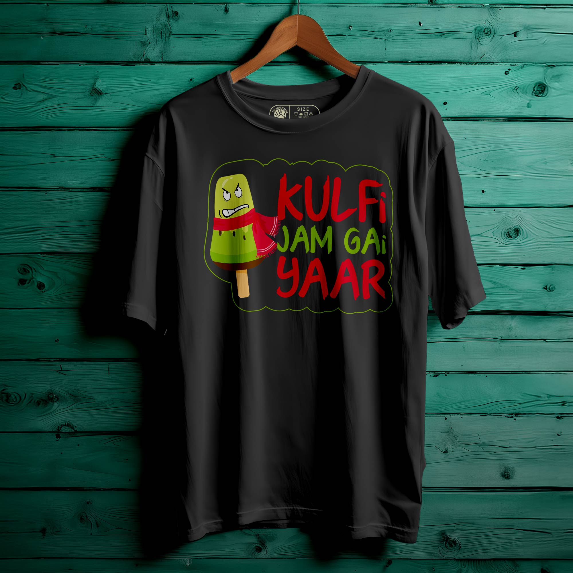 "Kulfi Jam Gyi Yaar" Oversized Unisex T-Shirt | Funny Desi Quote Tee | 100% Cotton | Cool & Comfy Streetwear for Men & Women|  395