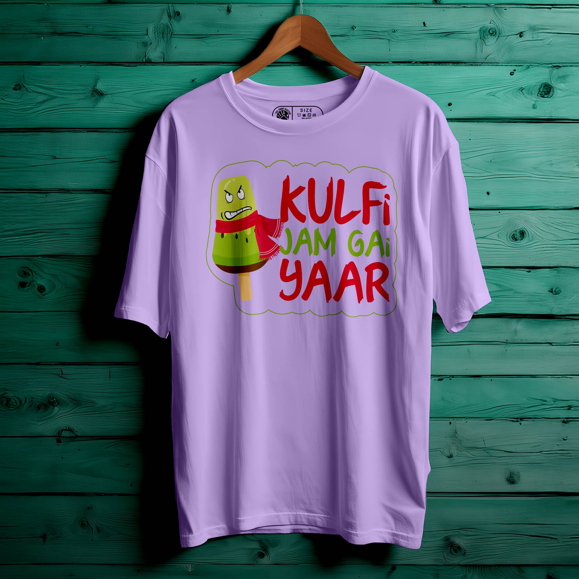 "Kulfi Jam Gyi Yaar" Oversized Unisex T-Shirt | Funny Desi Quote Tee | 100% Cotton | Cool & Comfy Streetwear for Men & Women|  395