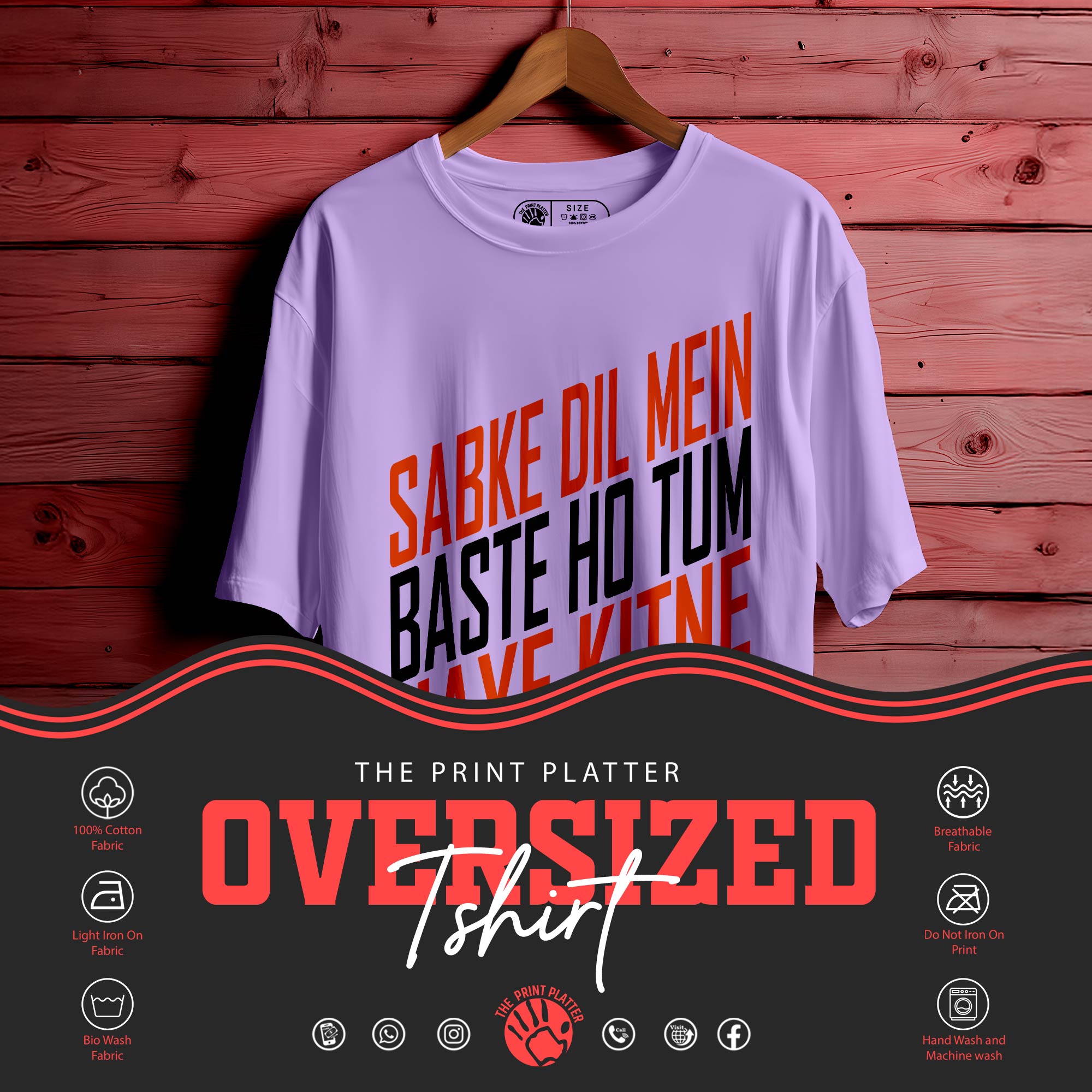 SABKE DIL MAI BASTE HO TUM, HAYE KITNE SASTE HO TUM Oversized Unisex T-Shirt – Shayari with Swag|416