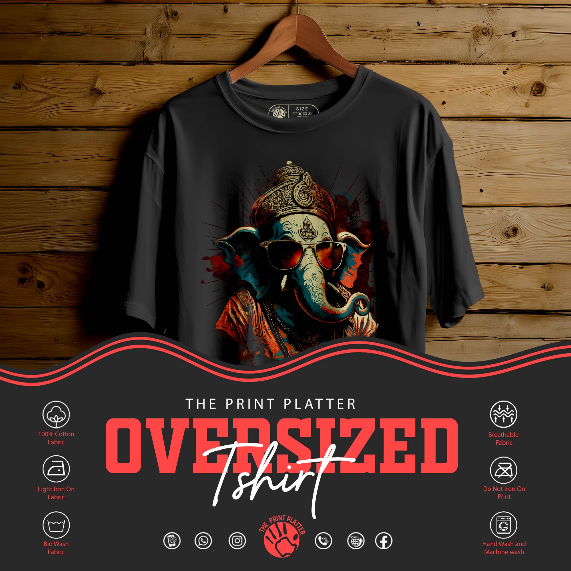 GANESH HINDU GOD  Oversized Unisex T-Shirt |451