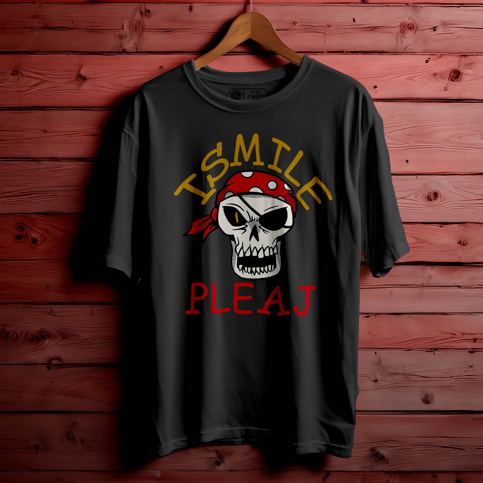 ISMILE  PLEAJ Oversized Black T-shirt Bio Wash| 46