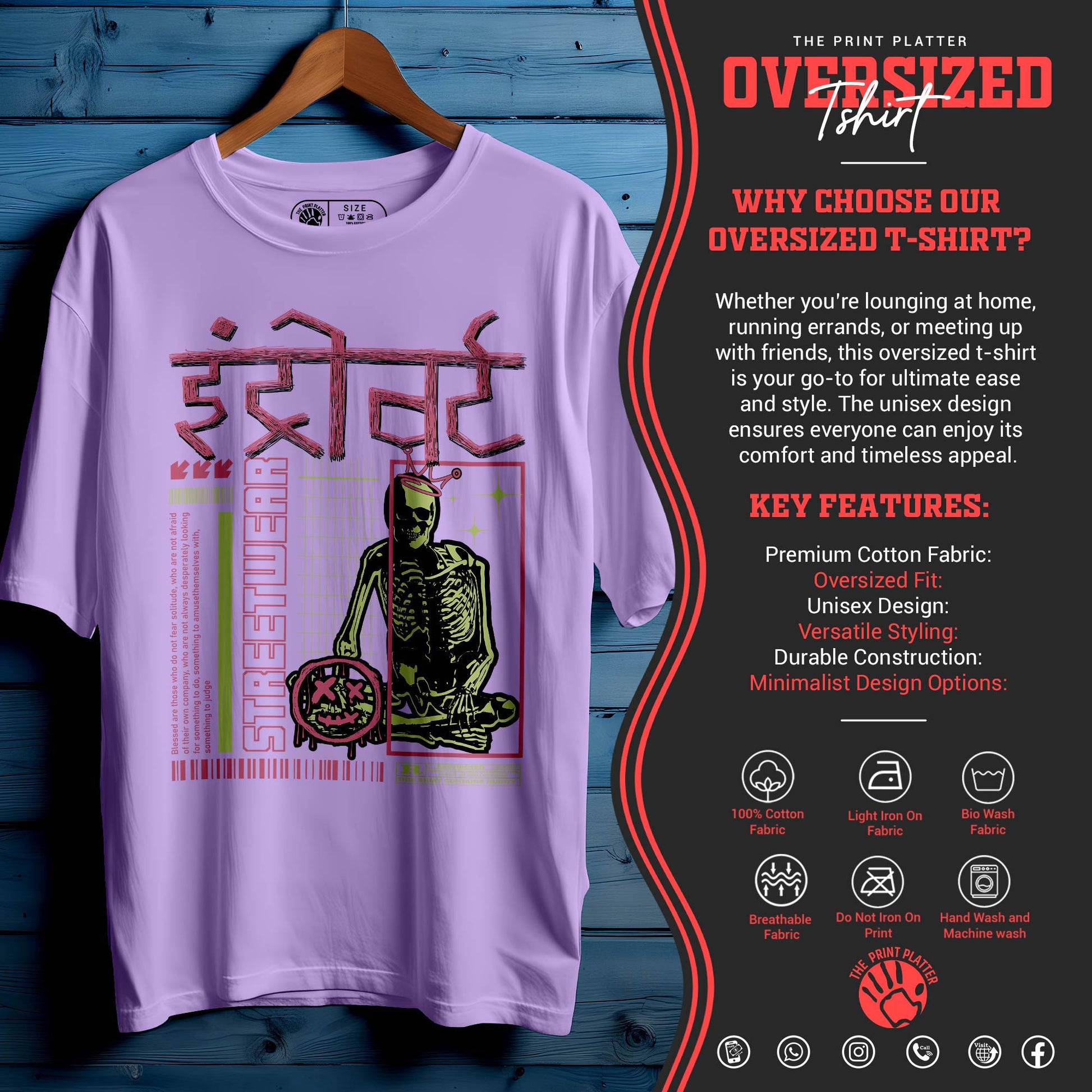 INTROVERT Oversized Black T-shirt Bio Wash| 49