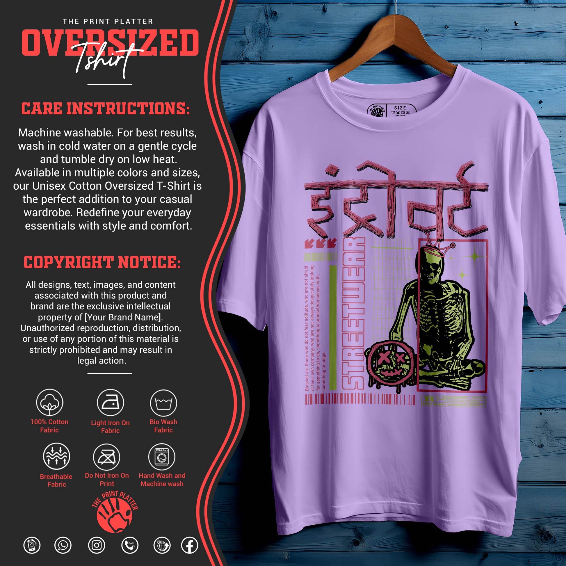 INTROVERT Oversized Black T-shirt Bio Wash| 49