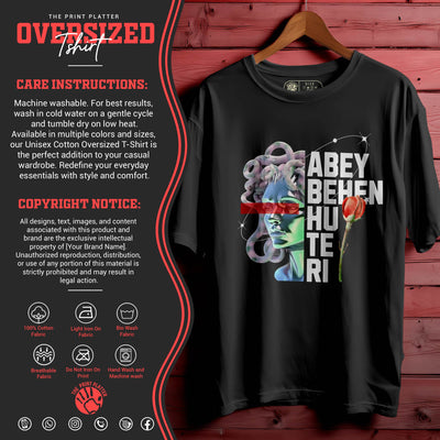 ABEY BEHEN HU TERI Oversized Black T-shirt Bio Wash| 56