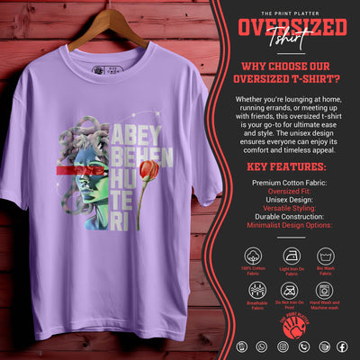 ABEY BEHEN HU TERI Oversized Black T-shirt Bio Wash| 56