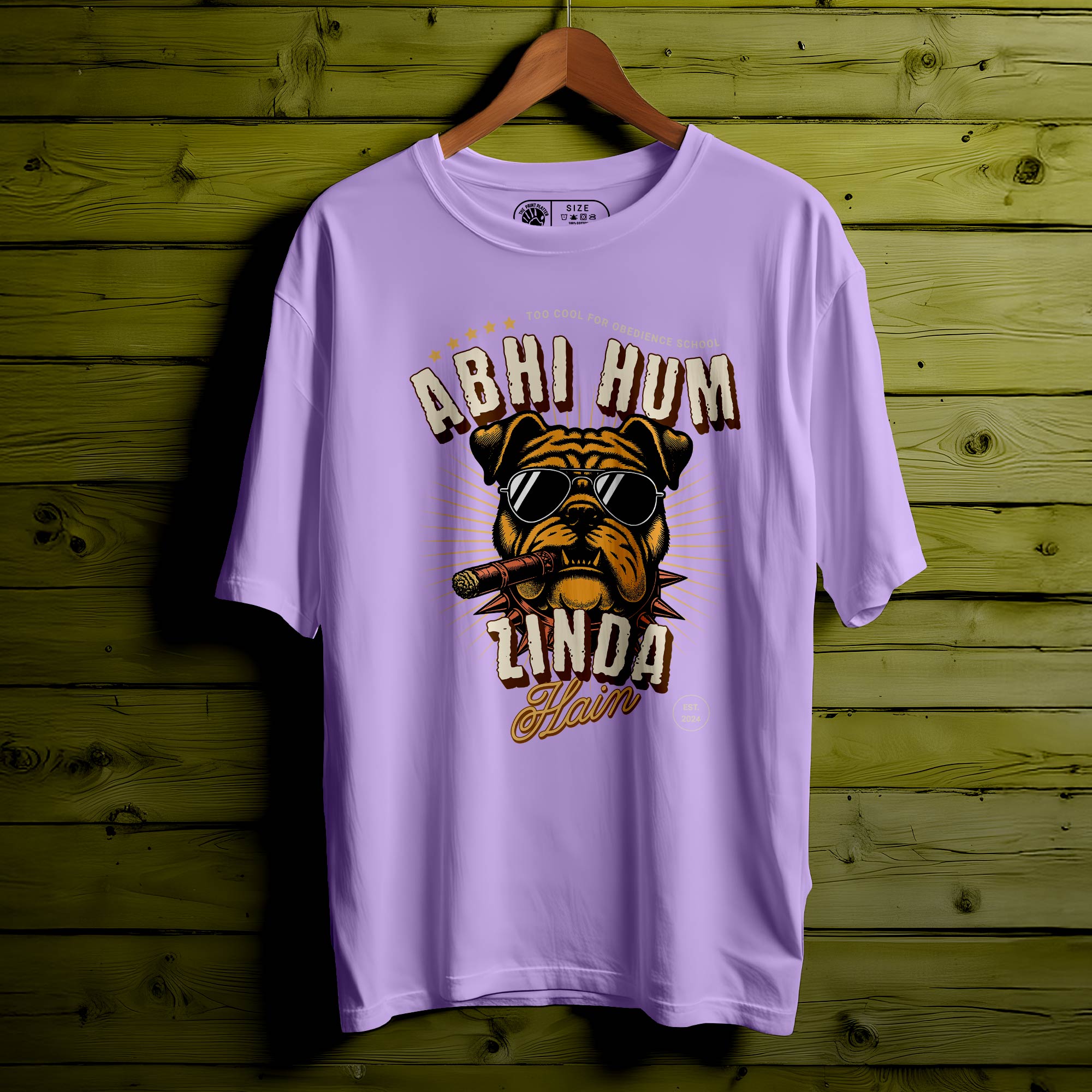 ABHI HUM ZINDA HAIN Oversized Black T-shirt Bio Wash| 57