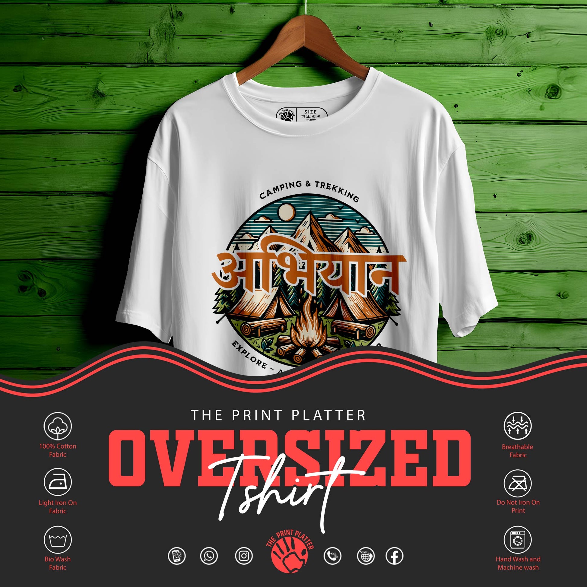 ABHIYAN Oversized Black T-shirt Bio Wash| 58