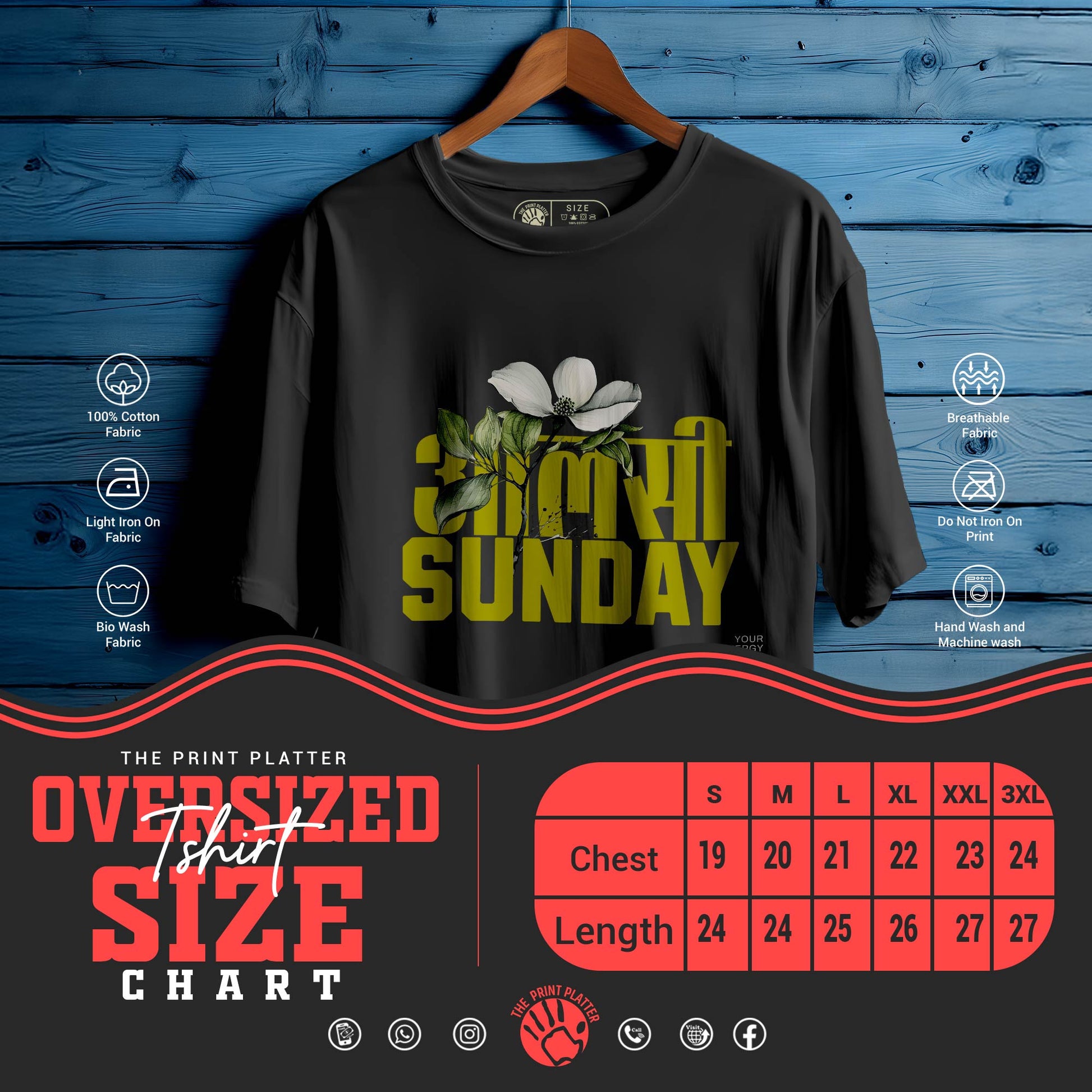 ALSHI-SUNDAY OVERSIZED T-SHIRT FOR UNISEX BIO WASH |59