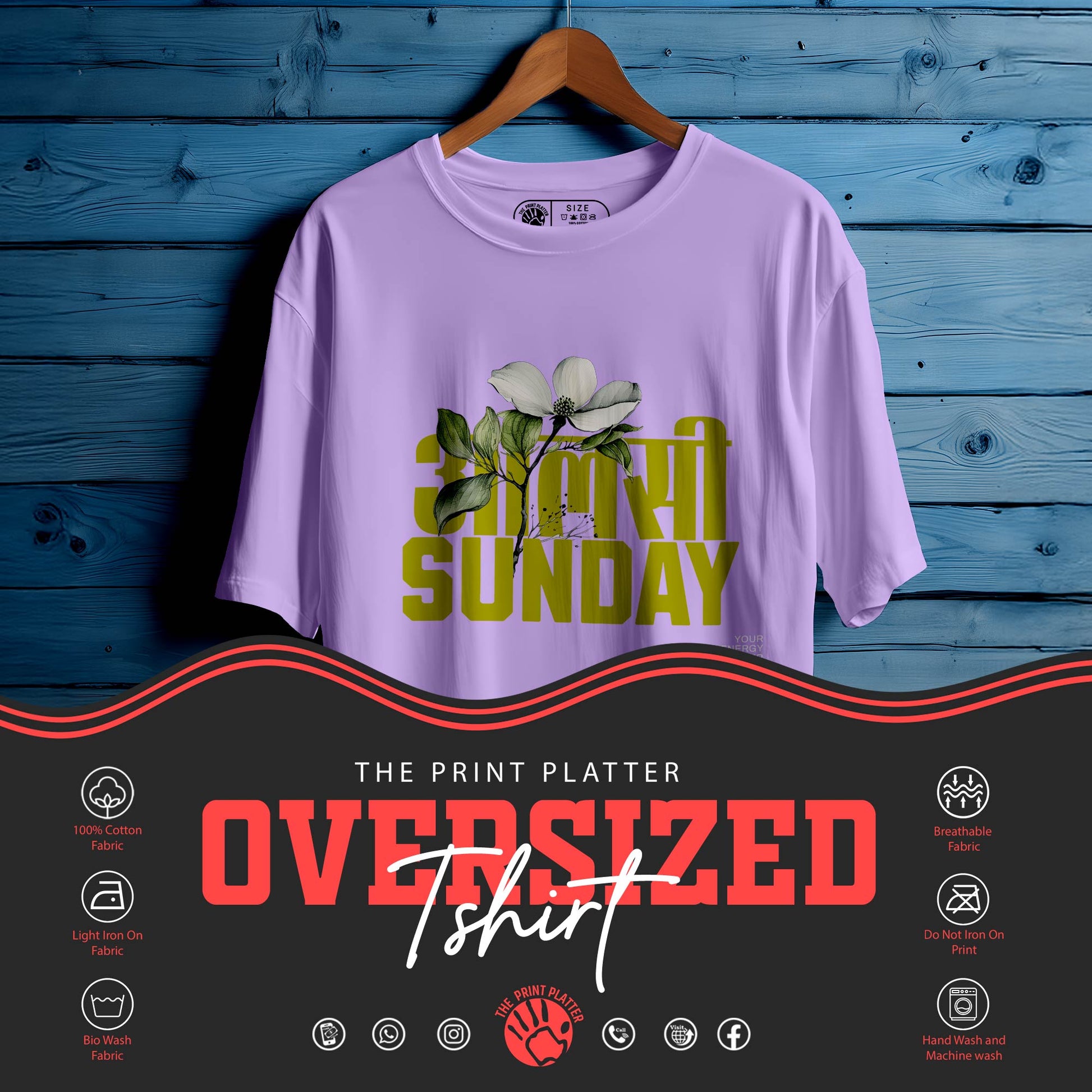ALSHI-SUNDAY OVERSIZED T-SHIRT FOR UNISEX BIO WASH |59