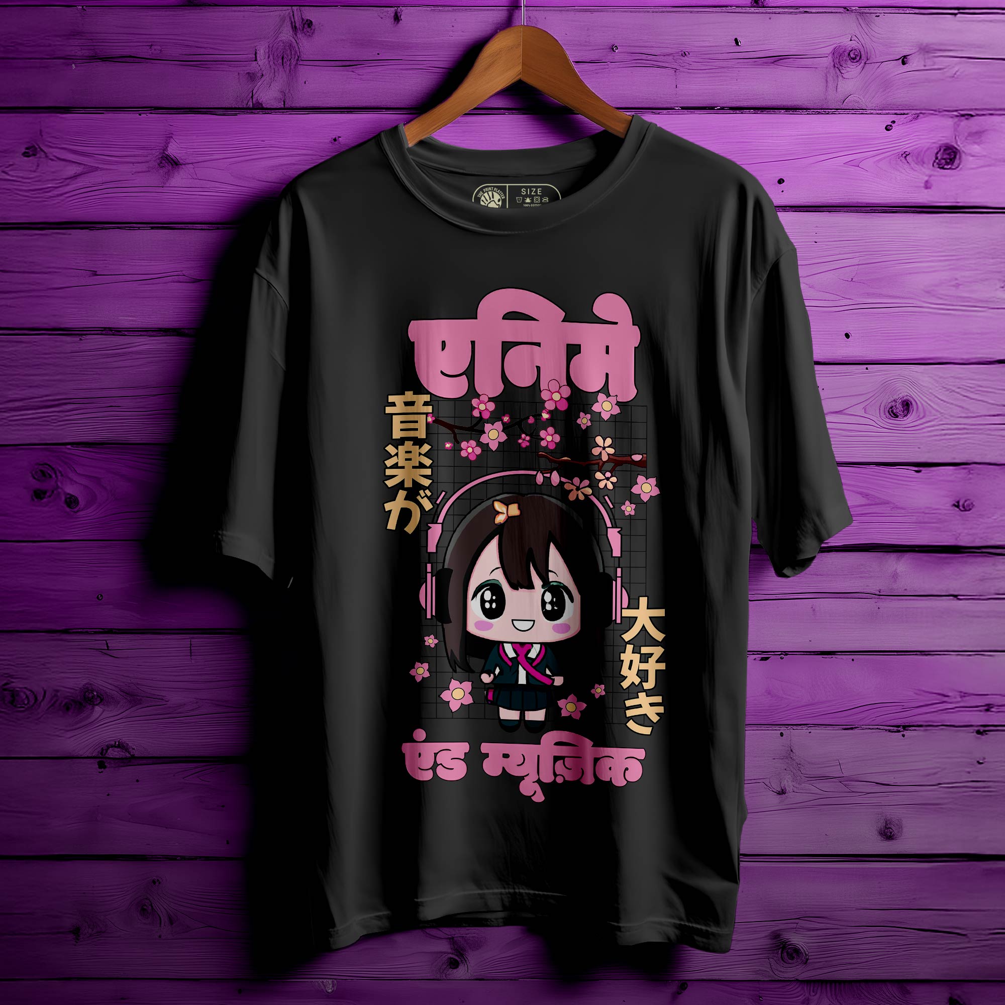 ANIME-AND-MUSIC OVERSIZED T-SHIRT FOR UNISEX BIO WASH |60