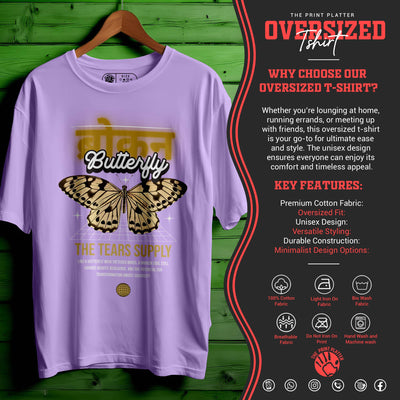 Broken-Butterfly OVERSIZED T-SHIRT FOR UNISEX BIO WASH |61
