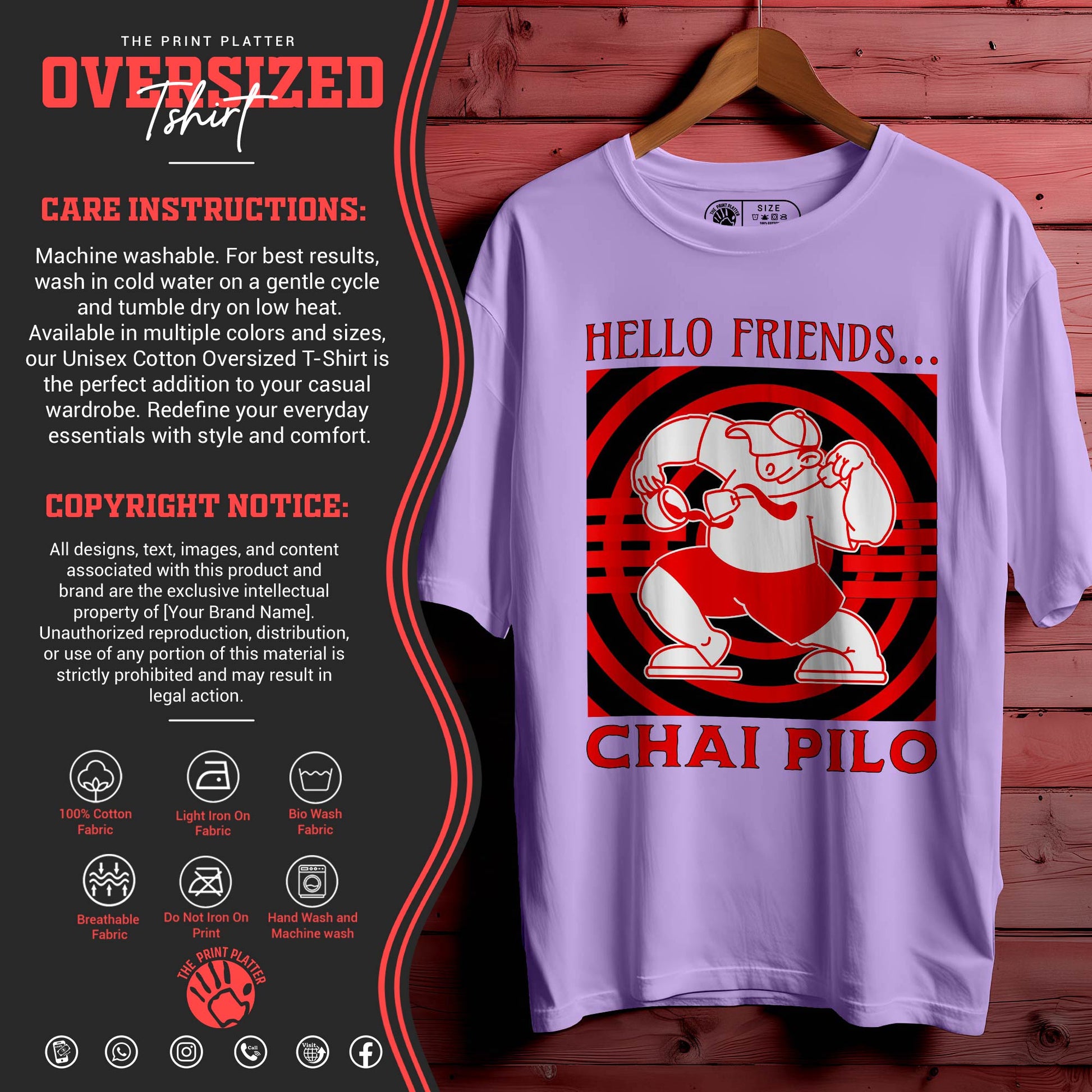 CHAI PILO Oversized Black T-shirt Bio Wash| 62