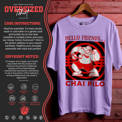CHAI PILO Oversized Black T-shirt Bio Wash| 62