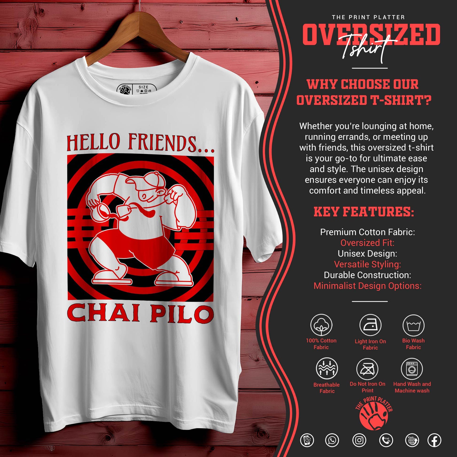 CHAI PILO Oversized Black T-shirt Bio Wash| 62