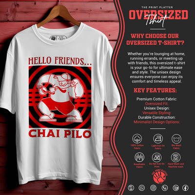 CHAI PILO Oversized Black T-shirt Bio Wash| 62