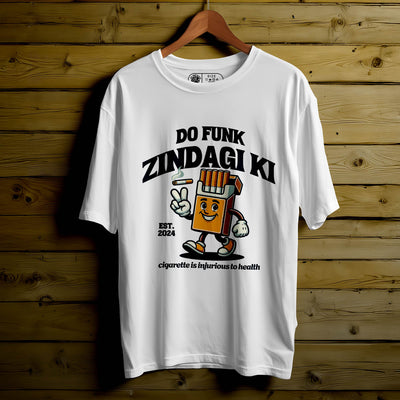 DO FUNK KI ZINDAGI Oversized Black T-shirt Bio Wash| 65