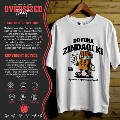 DO FUNK KI ZINDAGI Oversized Black T-shirt Bio Wash| 65