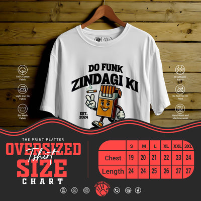 DO FUNK KI ZINDAGI Oversized Black T-shirt Bio Wash| 65