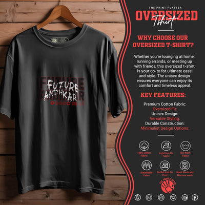 FUTURE ANDHKAR Oversized Black T-shirt Bio Wash| 67