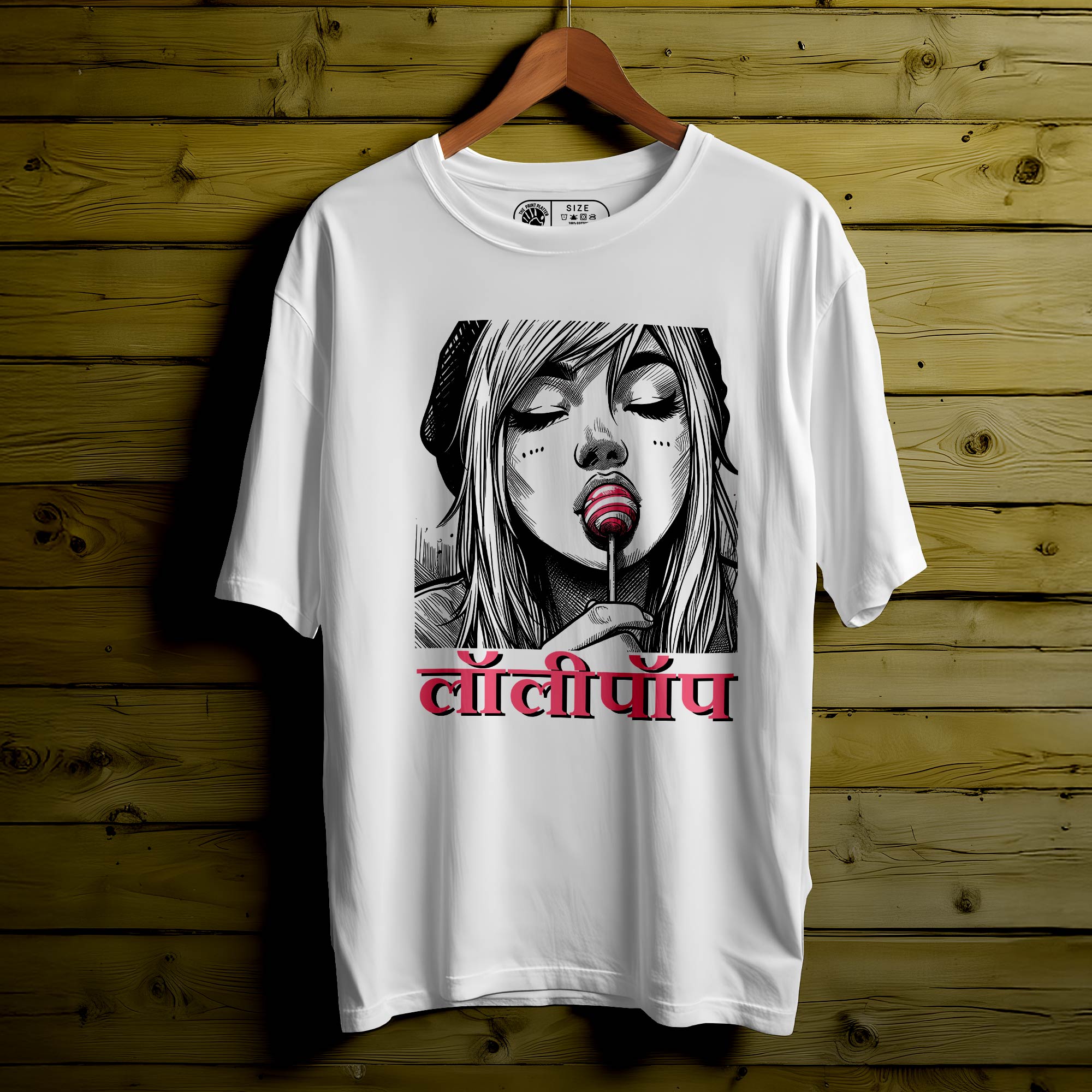 Girl-with-Lollipop  OVERSIZED T-SHIRT FOR UNISEX BIO WASH |69