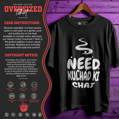 KULHAD-KI-CHAI OVERSIZED T-SHIRT FOR UNISEX BIO WASH |74