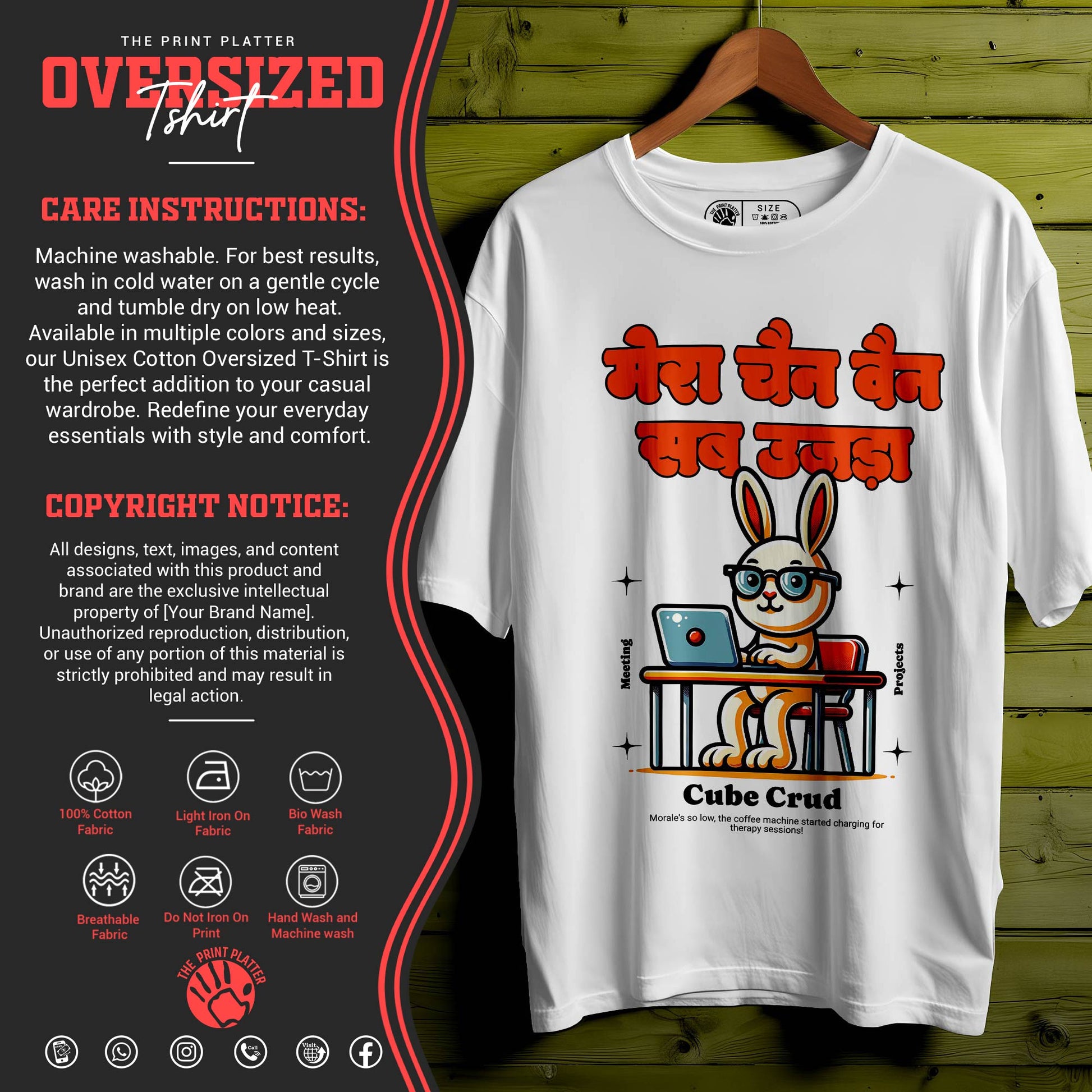 Cube-Crud OVERSIZED T-SHIRT FOR UNISEX BIO WASH |83