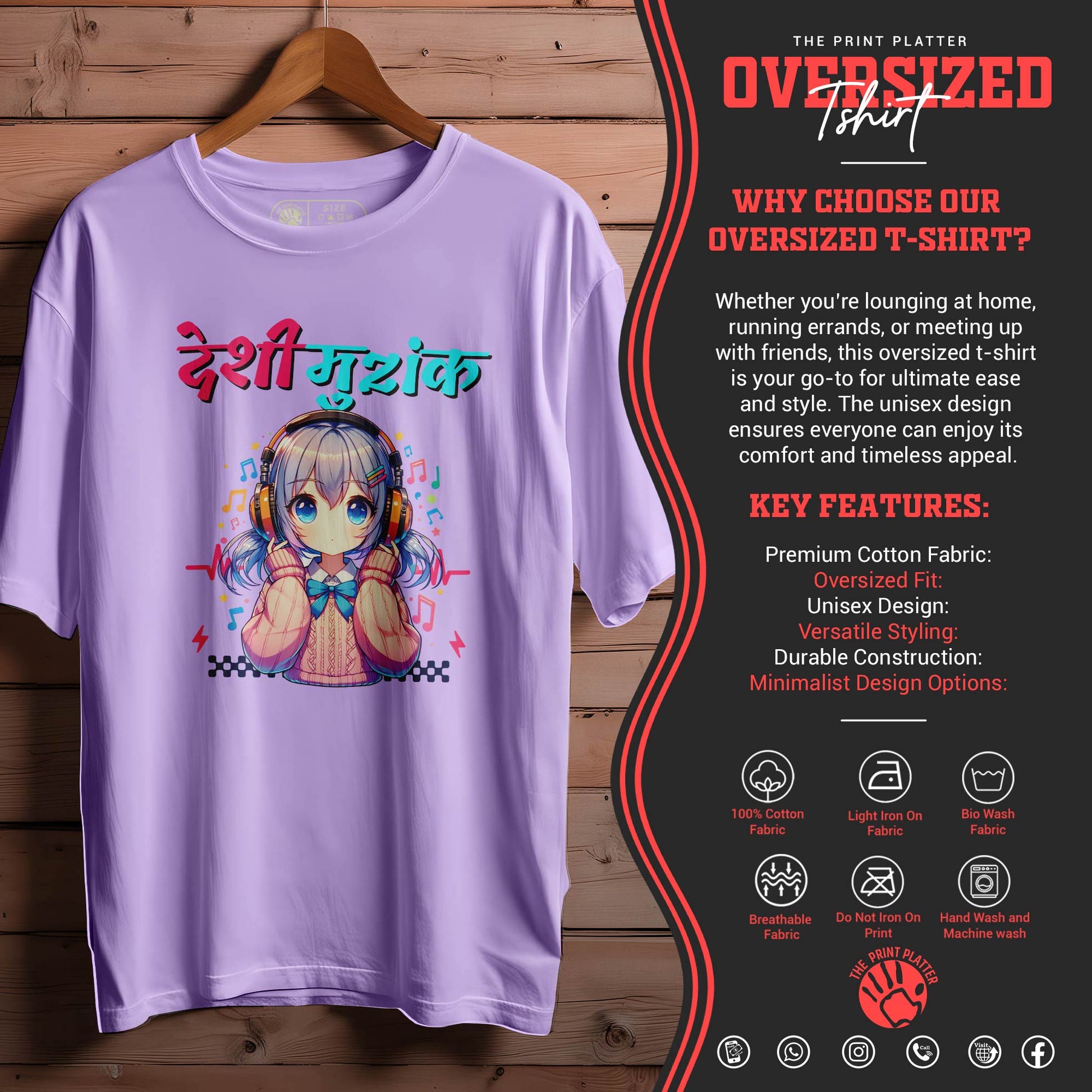 DESHI-MUZIK OVERSIZED T-SHIRT FOR UNISEX BIO | 86